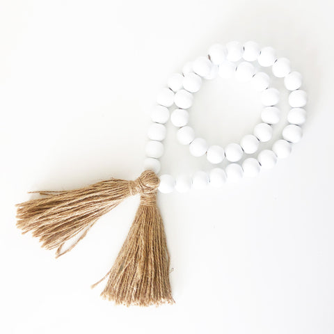 Wood Beads - Bright White