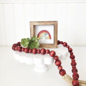 Wood Beads - Burnt Red