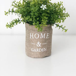 Home & Garden Burlap Bag & Spring Flowers
