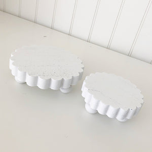 Mini Scalloped Risers (Set of 2) - White