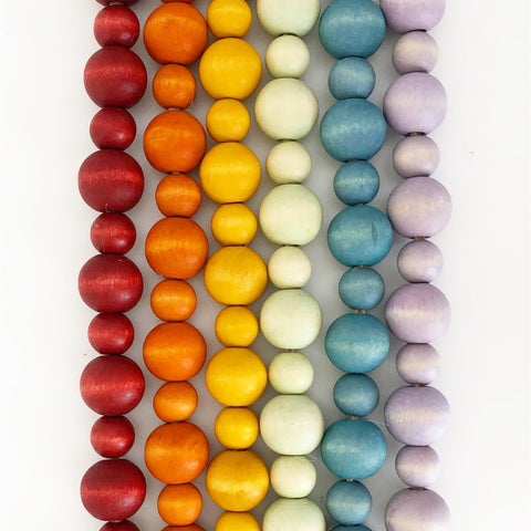 Wood Beads - Autumn Orange
