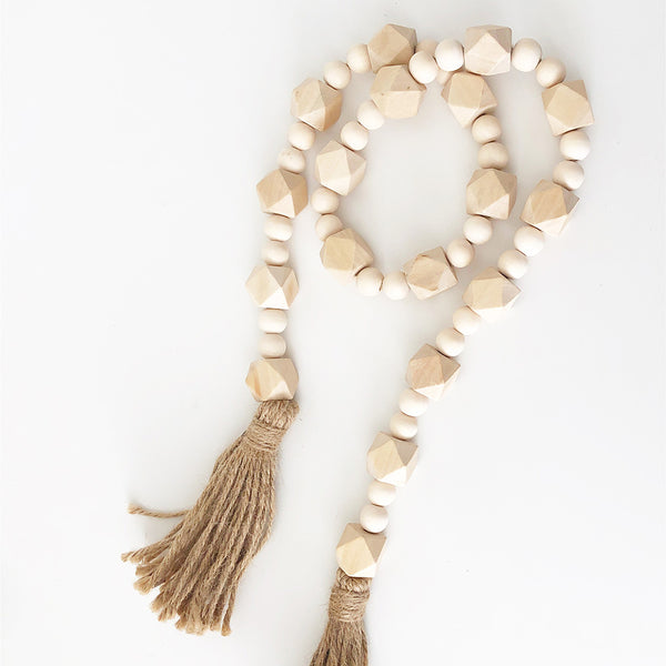 Wood Beads Geometric w/ small Beads – Foundations Decor
