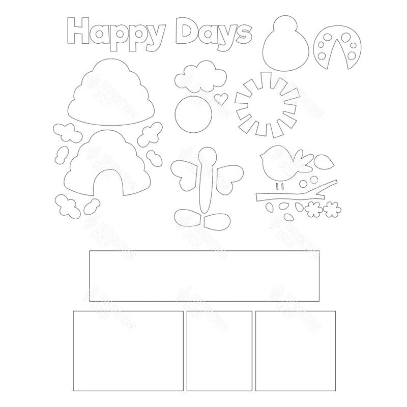 SVG File - Happy Days Shadow Box Kit