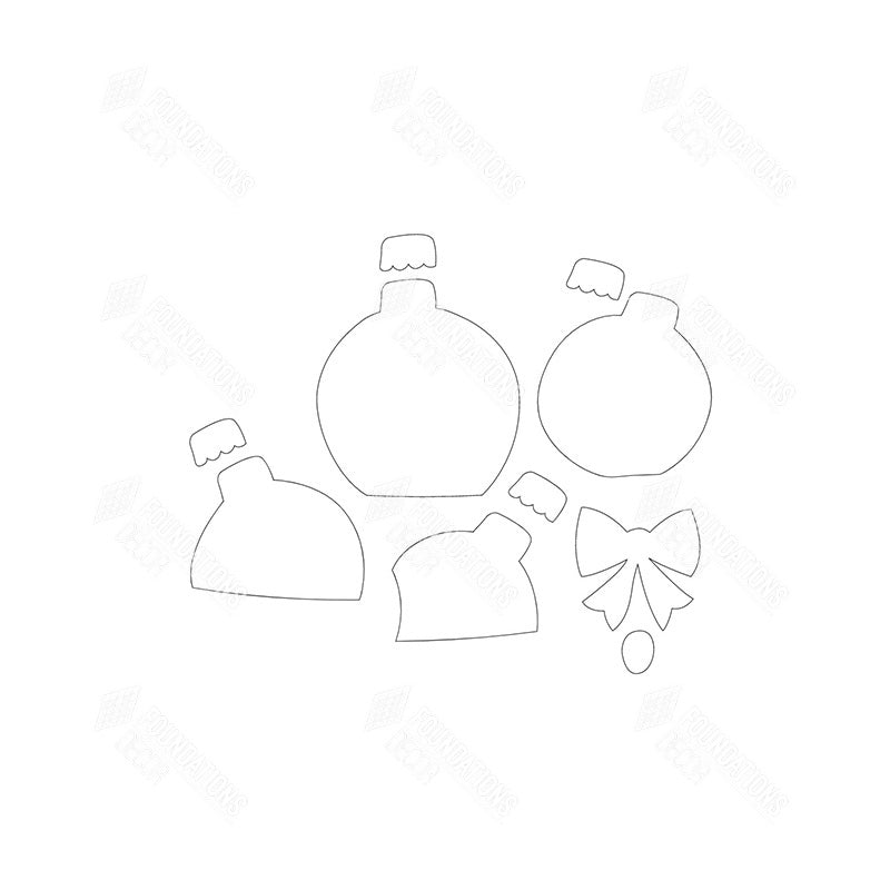 SVG File - Barrel Topper - December Ornaments