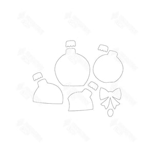 SVG File - Barrel Topper - December Ornaments
