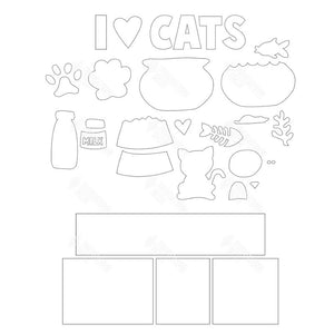 SVG File - Cats Shadow Box Kit