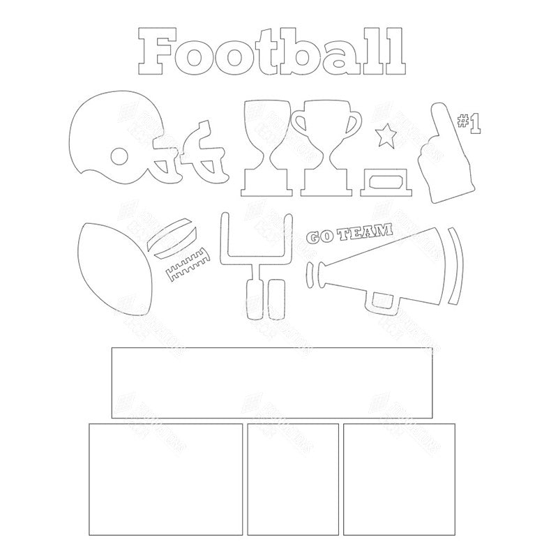 SVG File - Football Shadow Box Kit