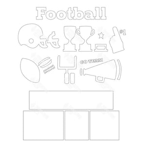 SVG File - Football Shadow Box Kit