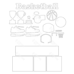 SVG File - Basketball Shadow Box Kit