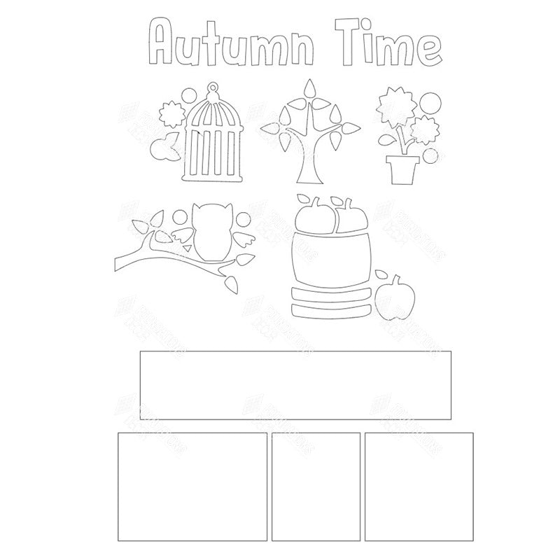 SVG File - Autumn Time Shadow Box Kit