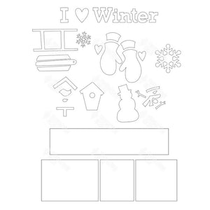 SVG File - Winter Shadow Box Kit