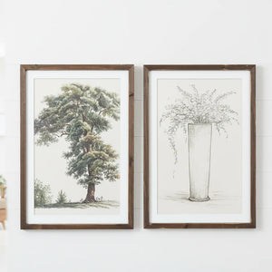 17x24 Reversible Wooden Wall Art - Floral & Tree Design