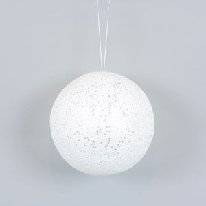8" White Glitter Ball Ornament | Believe In Kindness Collection