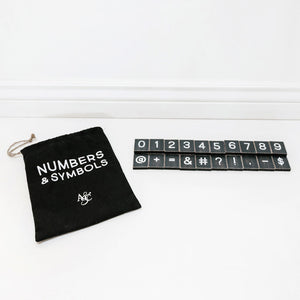 Letterboard Numbers & Symbols Set - Black & White