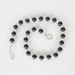 Wood Bead Garland - Black & White