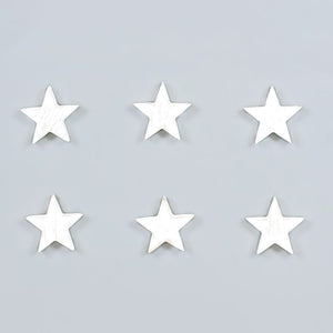 White Wood Star Shapes - Set of 6