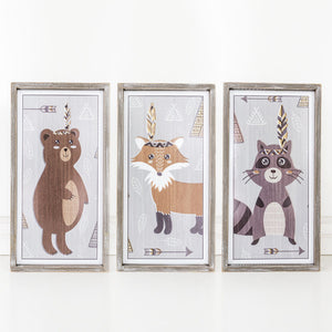 10.5x19.5 Woodland Animal Picture Frames - Set of 3