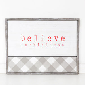 Believe In Kindness Christmas Wood Framed Sign