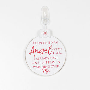 5x5 Memorial Angel Wood Ornament
