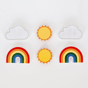 Weather Wood Shapes Set of 6 Multicolor