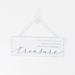 Memory Remembrance Wood Sign - White & Grey