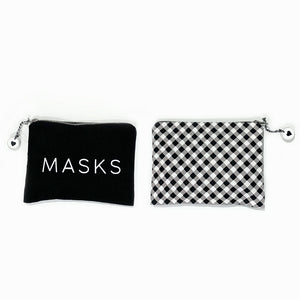 Masks Checkered Canvas Clutch