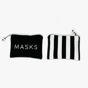 Masks & Stripes Canvas Clutch