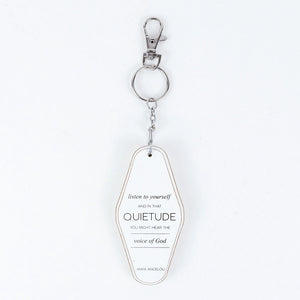 1.7" x 3.5" Reversible Wood Keychain - "Listen To Yourself" White & Black