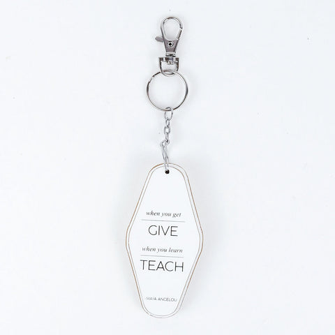 2" x 4" Reversible Wood Keychain- "When You Get Give" White & Black