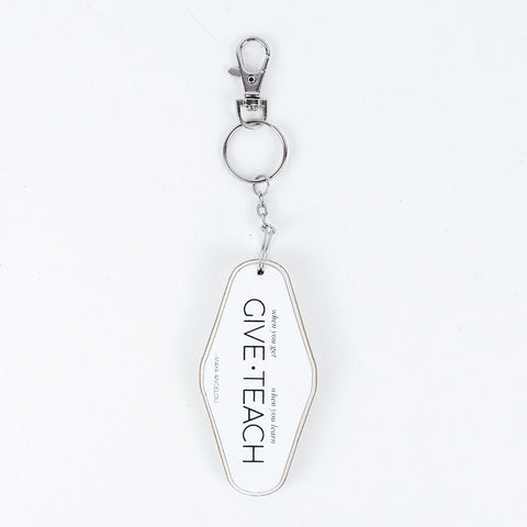 2" x 4" Reversible Wood Keychain- "When You Get Give" White & Black