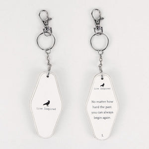 Always Begin Again Wooden Keychain
