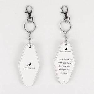 Reversible Wood Keychain - Black & White