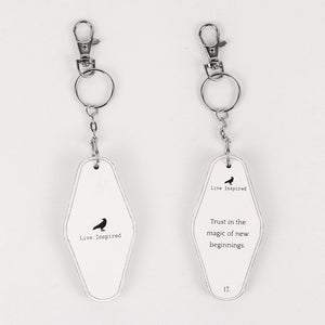 2" x 4" Reversible Wood Keychain- "Trust In The Magic" White & Black