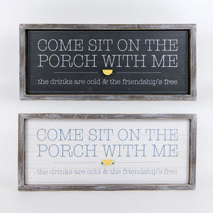 Dwella Decor Reversible Porch Wood Sign - Life Is Sweet Collection