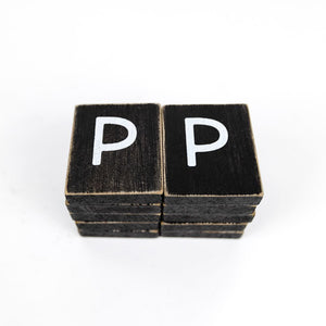 Wood Letter Tiles - Set of 10 Black & White