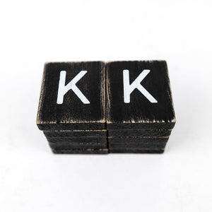 Black & White Wood Letter Tiles Set of 10
