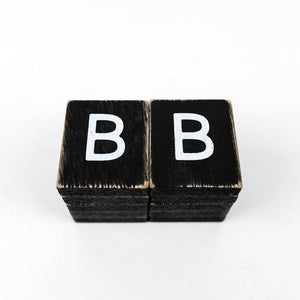 Wood Letter Tiles - Set of 10 (Black & White)