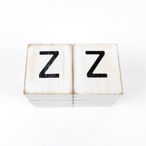 Wood Letter Z Tile - White & Black Letterboard Collection