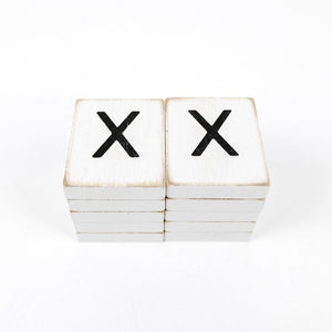 Wood Letter Tiles - Set of 10 (X)