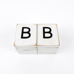 Wood Letter Tiles Set of 10 - Black & White