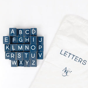 Denim Blue & White Letterboard Piece Set