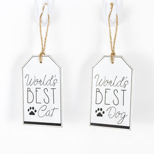 Reversible Dog & Cat Wood Sign