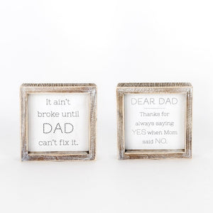 Dad/Mom Reversible Wood Frame Sign