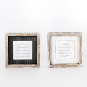 Father Reversible Wood Frame Sign