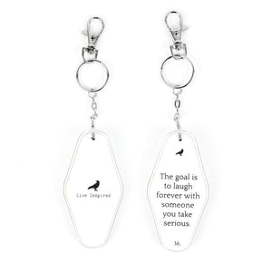 Dwella Decor Reversible Wood Keychain - Goal & Live Inspired