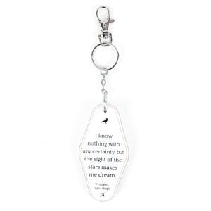 2" x 4" Reversible Wood Keychain- "Live Inspired / Sight Of The Stars" White & Black