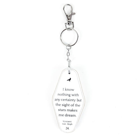 2" x 4" Reversible Wood Keychain- "Live Inspired / Sight Of The Stars" White & Black