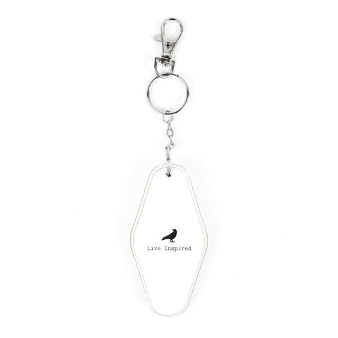 2" x 4" Reversible Wood Keychain- "Live Inspired / Sight Of The Stars" White & Black