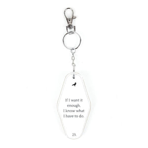 2" x 4" Reversible Wood Keychain- "Live Inspired / What I Have To Do" White & Black