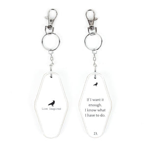 2" x 4" Reversible Wood Keychain- "Live Inspired / What I Have To Do" White & Black